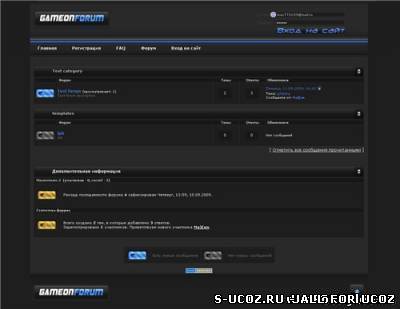 шаблон GameOne для форума ucoz