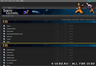 Sprite Central / NARUTO - шаблон форума для uCoz